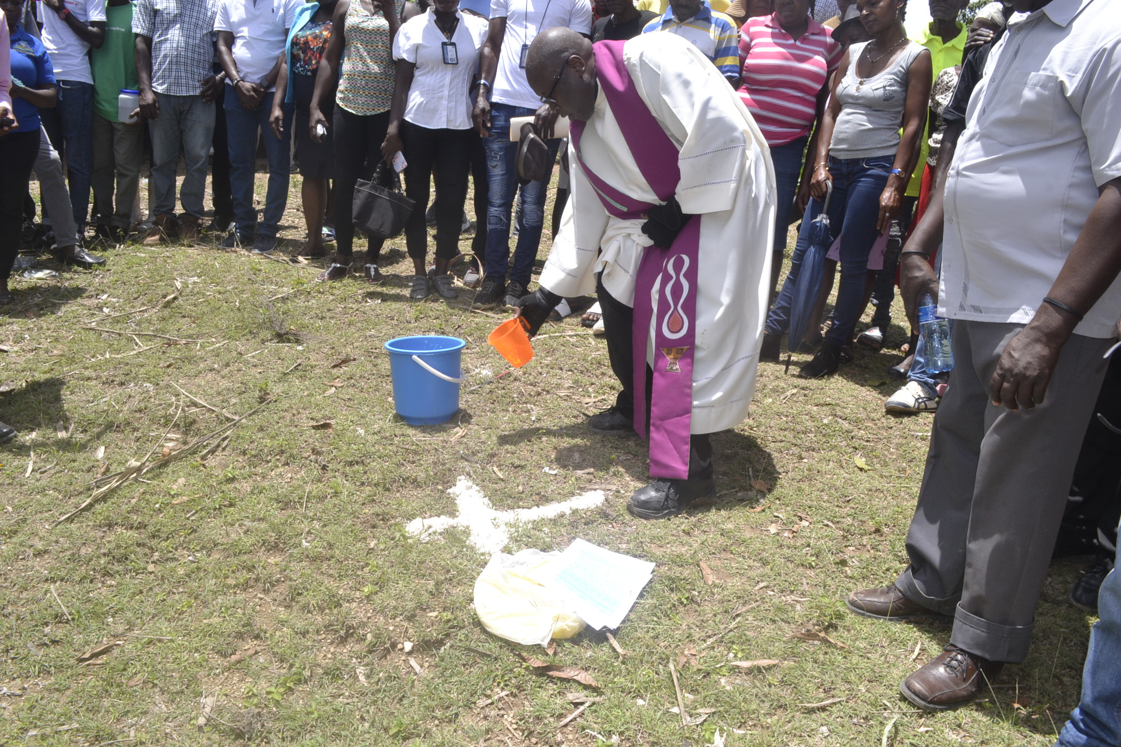 consecrating the ground for the hospital